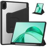Custodia per tablet in pelle con supporto a tre pieghe per Honor Pad X8a (nero)