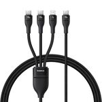 Baseus Flash Series 3 100W 3 in 1 Cavo dati di ricarica rapida da tipo C a 8 pin e doppio tipo C, lunghezza: 1,5 m (nero)