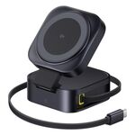Baseus OS PicoGo Qi2 67W 2 in 1 Caricabatterie wireless magnetico con cavo dati a gomito da 1 m da tipo C a tipo C (nero)