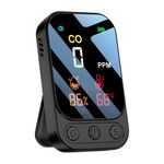 Rilevatore di monossido di carbonio portatile multifunzionale 3 in 1 (nero)