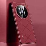 Per vivo X200 Pro Custodia per telefono in pelle liscia per PC (rosso vino)