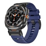 Per Samsung Galaxy Watch Ultra 47mm Cinturino in gomma fluorurata con fibbia in acciaio (nero blu)