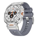 Per Samsung Galaxy Watch Ultra 47mm Cinturino in gomma fluorurata con fibbia in acciaio (grigio argento)