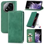 Per Xiaomi Redmi Note 14 Pro+ 5G Retro Skin Feel Custodia in pelle magnetica Flip Phone (verde)