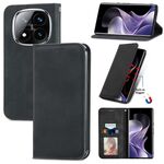 Per Xiaomi Redmi Note 14 Pro+ 5G Custodia in pelle magnetica con chiusura a scatto e retro skin feel (nero)