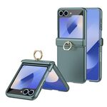 For Samsung Galaxy Z Flip6 5G Starry Sky Plated Ring Case-film Integrated Phone Case(Green)