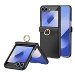 For Samsung Galaxy Z Flip6 5G Starry Sky Plated Ring Case-film Integrated Phone Case(Black)