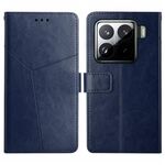 Per Xiaomi 15 Custodia per telefono in pelle con motivo a forma di Y (blu)