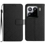 Per Xiaomi 15 Pro Custodia per telefono in pelle con trama a griglia rombica (nero)