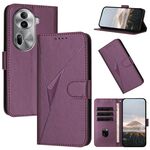 For OPPO Reno11 Pro Global Triangle Pattern Buckle Clasp Leather Phone Case(Dark Purple)