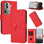 Per OPPO Reno11 Pro Custodia per telefono in pelle con fibbia a forma di triangolo globale (rosso)