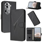 For OPPO Reno11 Pro Global Triangle Pattern Buckle Clasp Leather Phone Case(Black)