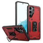 Per Samsung Galaxy S22 5G Custodia per telefono con supporto ad anello in TPU ibrido per PC (rosso)