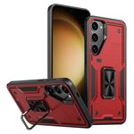 Per Samsung Galaxy S23 5G Custodia per telefono con supporto ad anello in TPU ibrido per PC (rosso)