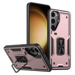 Per Samsung Galaxy S23 5G Custodia per telefono con supporto ad anello in TPU ibrido per PC (oro rosa)