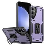 Per Samsung Galaxy S23 FE 5G Custodia per telefono con supporto ad anello in TPU ibrido per PC (viola)