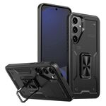 Per Samsung Galaxy S24 FE 5G Custodia per telefono con supporto ad anello in TPU ibrido per PC (nero)