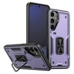 Per Samsung Galaxy S24 FE 5G Custodia per telefono con supporto ad anello in TPU ibrido per PC (viola)