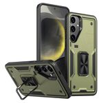 Per Samsung Galaxy S24+ 5G Custodia per telefono con supporto ad anello in TPU ibrido per PC (verde oliva)