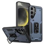 Per Samsung Galaxy S24+ 5G Custodia per telefono con supporto ad anello in TPU ibrido per PC (blu navy)