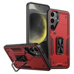 Per Samsung Galaxy S24+ 5G Custodia per telefono con supporto ad anello in TPU ibrido per PC (rosso)