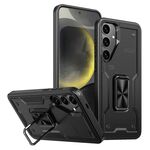 Per Samsung Galaxy S24+ 5G Custodia per telefono con supporto ad anello in PC ibrido in TPU (nero)