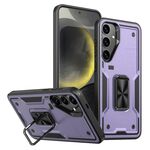 Per Samsung Galaxy S24+ 5G Custodia per telefono con supporto ad anello in TPU ibrido per PC (viola)