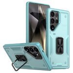 Per Samsung Galaxy S24 Ultra 5G Custodia per telefono con supporto ad anello in PC ibrido in TPU (blu)