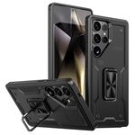 Per Samsung Galaxy S24 Ultra 5G Custodia per telefono con supporto ad anello in PC ibrido in TPU (nero)