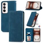 Per OPPO Reno12 Pro Global Retro Skin Feel Custodia magnetica in pelle Flip per telefono (blu)