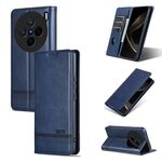 Per vivo X200 AZNS Custodia per telefono in pelle di vitello con texture magnetica (blu scuro)