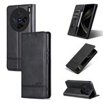 Per vivo X200 Pro mini AZNS Custodia per telefono in pelle di vitello con texture magnetica (nero)