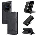 Per vivo X200 Pro AZNS Custodia per telefono in pelle di vitello con texture magnetica (nero)