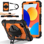 Per Xiaomi Redmi Pad SE 8.7 Custodia per tablet PC ibrido in silicone con robot a contrasto (nero arancione)