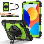 Per Xiaomi Redmi Pad SE 8.7 Custodia per tablet PC ibrida in silicone con robot a contrasto di colore (nero giallo verde)