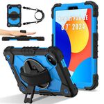 Per Xiaomi Redmi Pad SE 8.7 Custodia per tablet PC ibrida in silicone con robot a contrasto di colore (nero blu)