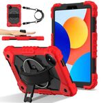 Per Xiaomi Redmi Pad SE 8.7 Custodia per tablet PC ibrida in silicone con robot a contrasto di colore (rosso nero)