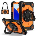 Per Xiaomi Redmi Pad SE 8.7 Custodia per tablet PC ibrido in silicone con robot a contrasto (nero arancione)