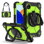 Per Xiaomi Redmi Pad SE 8.7 Custodia per tablet PC ibrida in silicone con robot a contrasto di colore (nero giallo verde)