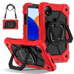 Per Xiaomi Redmi Pad SE 8.7 Custodia per tablet PC ibrida in silicone con robot a contrasto di colore (rosso nero)