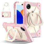 Per Xiaomi Redmi Pad SE 8.7 Custodia per tablet PC ibrida in silicone con robot a contrasto di colore (oro rosa beige)
