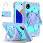 Per Xiaomi Redmi Pad SE 8.7 Custodia per tablet PC ibrida in silicone con robot a contrasto (viola, verde menta)