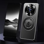 Per vivo X200 Pro Supporto rotante Custodia per telefono in metallo satinato (nero)