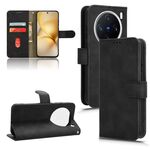 For vivo X200 Pro mini 5G Skin Feel Magnetic Flip Leather Phone Case(Black)