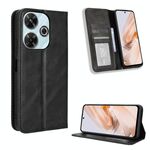 Per Redmi 13 4G / Note 13R 5G Custodia per telefono in pelle con fibbia magnetica e texture retrò (nero)