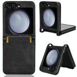 Per Samsung Galaxy Z Flip6 Custodia per telefono in pelle con fibbia magnetica e texture retrò (nero)