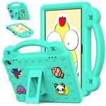 For Amazon Fire HD8 2024 / 2022 / HD8 Plus Handle Kickstand Children EVA Shockproof Tablet Case(MintGreen)
