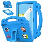 For Amazon Fire HD8 2024 / 2022 / HD8 Plus Handle Kickstand Children EVA Shockproof Tablet Case(SkyBlue)