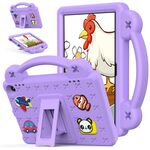 For Amazon Fire HD8 2024 / 2022 / HD8 Plus Handle Kickstand Children EVA Shockproof Tablet Case(LightPurple)