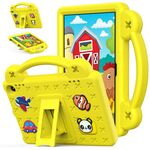 For Amazon Fire HD8 2024 / 2022 / HD8 Plus Handle Kickstand Children EVA Shockproof Tablet Case(Yellow)